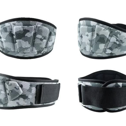 Size S Grey Camouflage Camo Weightlifting Belt - EVA Nylon Gym Belt for Squats, Deadlifts & Lumbar Support.