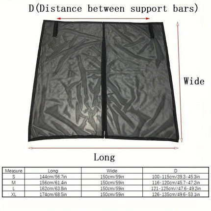 Size M Black Magnetic Car Window Sun Shade Screens & SUV Tailgate Mosquito Net Set - Breathable Bug Protection.