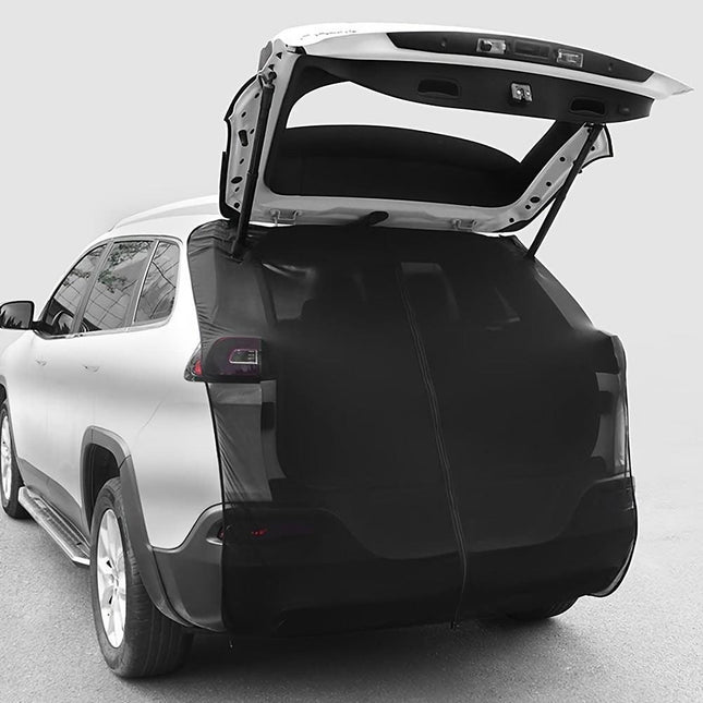 Size S Black Tailgate Mosquito Net Screen - Magnetic Bug Protection for Boot Opening.