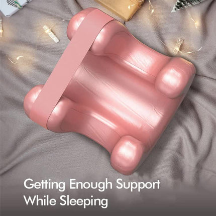 White Beauty Sleep Pillow - Contoured Memory Foam Pillow for Face & Neck Support.
