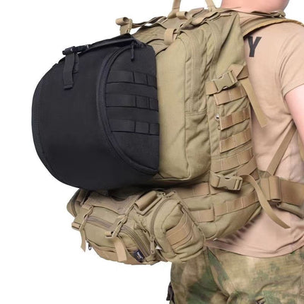 Black Tactical Helmet Bag & Utility Pouch - Padded MOLLE Gear Storage Carrier.