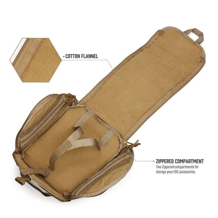 Black Tactical Helmet Bag & Utility Pouch - Padded MOLLE Gear Storage Carrier.
