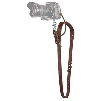 Coffee Adjustable Genuine Leather Camera Strap - Crossbody Shoulder Sling for DSLR/SLR(The camera is a prop and is not included).