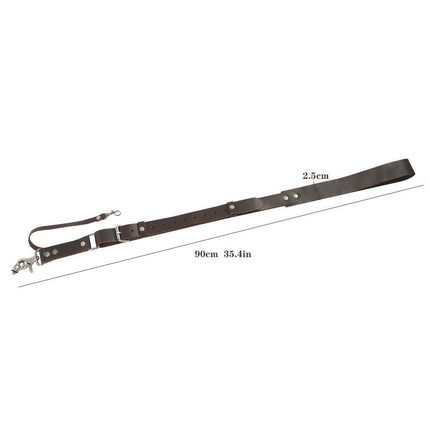 Coffee Adjustable Genuine Leather Camera Strap - Crossbody Shoulder Sling for DSLR/SLR(The camera is a prop and is not included).
