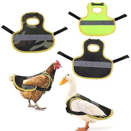 4 Pcs Black High Visibility Chicken & Duck Safety Vest - Reflective Poultry Jacket.
