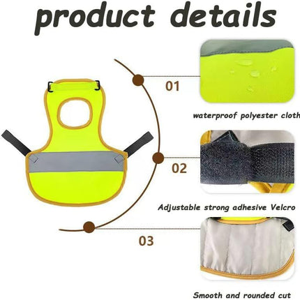 4 Pcs Black High Visibility Chicken & Duck Safety Vest - Reflective Poultry Jacket.