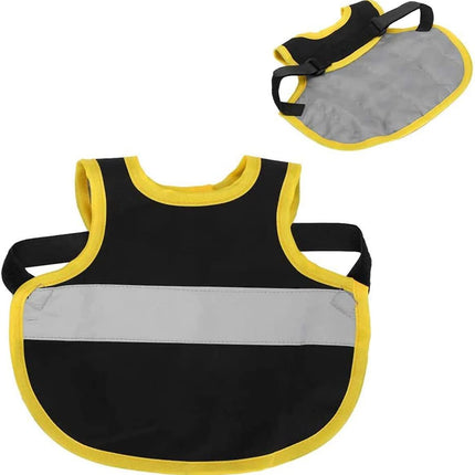 4 Pcs Black High Visibility Chicken & Duck Safety Vest - Reflective Poultry Jacket.