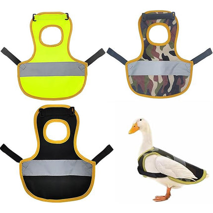 4 Pcs Fluorescent Green High Visibility Chicken & Duck Safety Vest - Reflective Poultry Jacket.