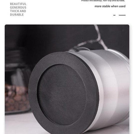 Silver Round Professional Aluminum Espresso Tamping Station - Adjustable Portafilter Holder Stand.