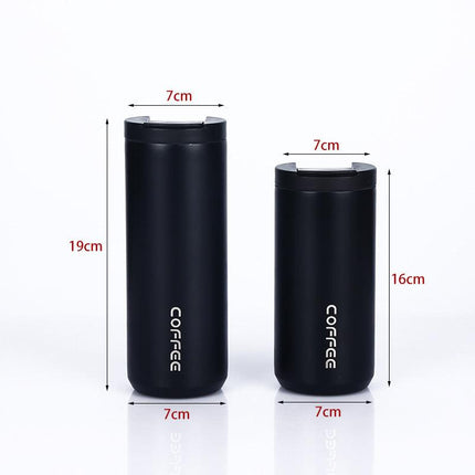Red And Purple Gradient Color Sleek Insulated Stainless Steel Coffee Tumbler Set (400ml & 500ml) - One-Touch Lid Travel Mugs.