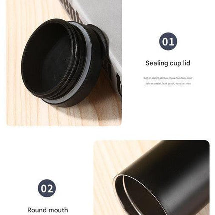 Red And Purple Gradient Color Sleek Insulated Stainless Steel Coffee Tumbler Set (400ml & 500ml) - One-Touch Lid Travel Mugs.
