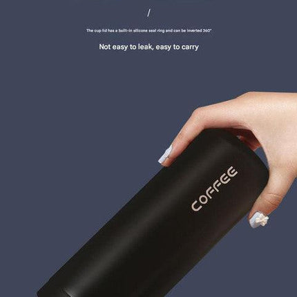 Blue Gradient Color Sleek Insulated Stainless Steel Coffee Tumbler Set (400ml & 500ml) - One-Touch Lid Travel Mugs.