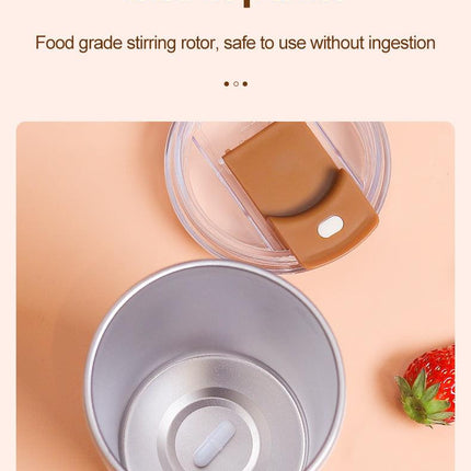 Dark Blue 316 Stainless Steel Rechargeable Electric Self-Stirring Mug - 420ml Automatic Mixing Cup with Magnetic Rotor.