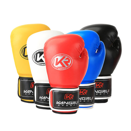 Black And Silver Durable 8oz PU Leather Boxing Gloves - Padded & Ventilated for Training.