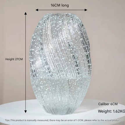 Maltose Vase Luminous INS-Style Glass Vase Modern Minimalist Hydroponic Flower Holder Creative Desktop Decorative Floral Arrangement.