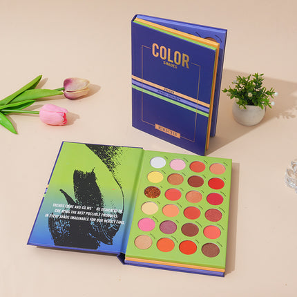 Blue Style 72-Color Eyeshadow Palette Book - Long-Lasting Matte, Shimmer & Wet Powder Makeup.