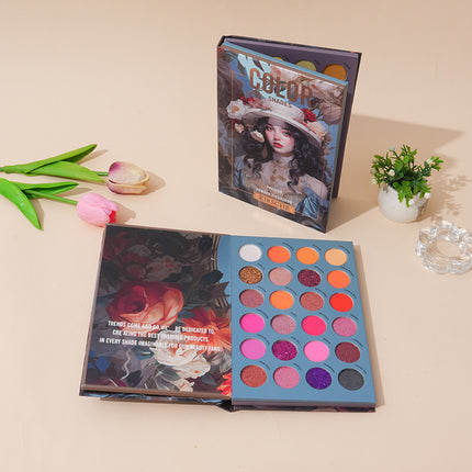 Multicolor Style 72-Color Eyeshadow Palette Book - Long-Lasting Matte, Shimmer & Wet Powder Makeup.