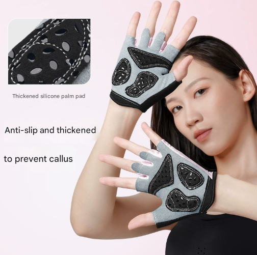 L Black Men's Summer Cycling Gloves - Breathable Half-Finger Non-Slip Fitness Training Gloves for Weightlifting.