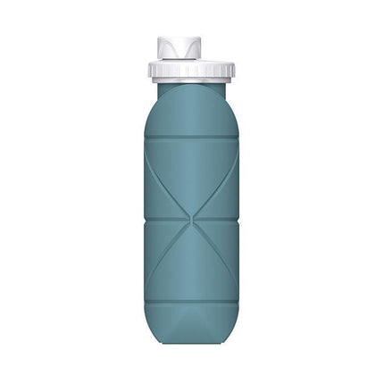Eucalyptus Green Portable Silicone Collapsible Water Bottle - Foldable Sports Cup for Cycling and Outdoor Fitness.