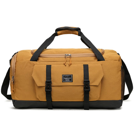 Yellow Dry Wet Separation Gym Bag - Yoga Fitness Travel Duffel - Shoe Compartment.