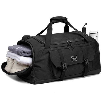 Yellow Dry Wet Separation Gym Bag - Yoga Fitness Travel Duffel - Shoe Compartment.