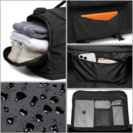 Yellow Dry Wet Separation Gym Bag - Yoga Fitness Travel Duffel - Shoe Compartment.