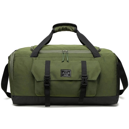 Green Dry Wet Separation Gym Bag - Yoga Fitness Travel Duffel - Shoe Compartment.