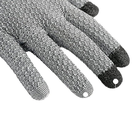 Grey 3-Pack Cut Resistant Gloves (Level 5 Protection) - Pineapple Grip, Touchscreen Compatible, Food Safe for Kitchen, Butcher & Fish Cleaning - One Size Fits Most.