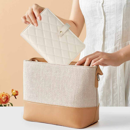 White Foldable Travel Jewelry Organizer - Velvet Zippered Case with Transparent Pages & Detachable Pouches.