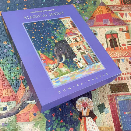 Magical Night 1000-Piece Fine Art Jigsaw Puzzle - Premium Blue Cardboard Puzzle for Adults.