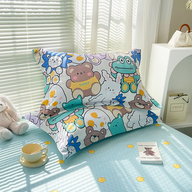 Zoo 100% Cotton Pillowcase Set (Pack of 2) - Breathable Standard Size 48x74cm Pure Cotton Pillow Covers.
