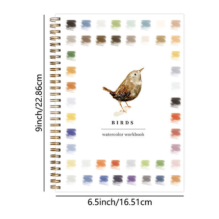 Bird 2-Pack Watercolor Painting Set - Premium Bird-Themed Coloring Books with Watercolor Paints (22.86×16.51cm) - Artist-Grade Workbook Kit.
