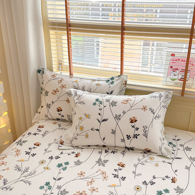 Cymbidium 100% Cotton Pillowcase Set (Pack of 2) - Breathable Standard Size 48x74cm Pure Cotton Pillow Covers.