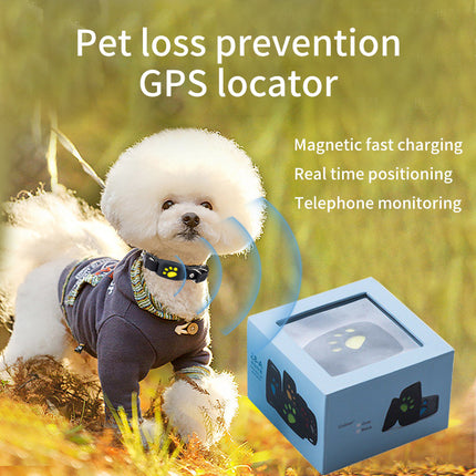 Pink Real-Time Pet GPS Tracker Locator - Magnetic Charging, Multi-Mode Positioning for Dogs & Cats.