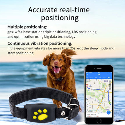 Green Real-Time Pet GPS Tracker Locator - Magnetic Charging, Multi-Mode Positioning for Dogs & Cats.