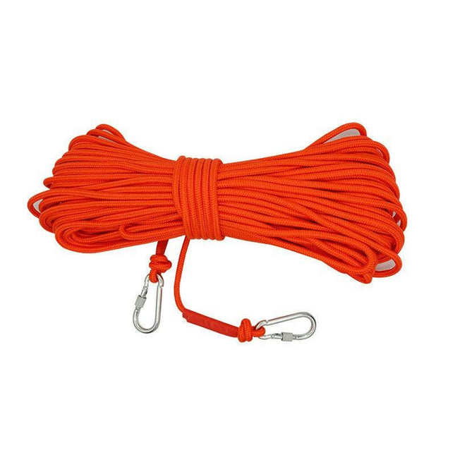 Orange With Wire Core Heavy Duty Adjustable Clothesline Set (4 Pack) - 10m Steel Wire Core Nylon Rope with Hooks for Outdoor & Camping.