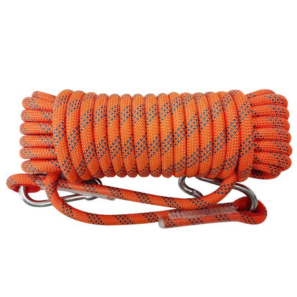 Orange Polyester (for home use) Without Wire Core Heavy Duty Adjustable Clothesline Set (2 Pack) - 10m Steel Wire Core Nylon Rope with Hooks for Outdoor & Camping.