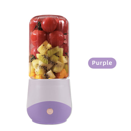 Purple Compact Portable Blender - USB Rechargeable Mini Juicer Cup with 4 Blades.