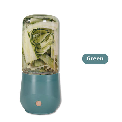 Green Compact Portable Blender - USB Rechargeable Mini Juicer Cup with 4 Blades.