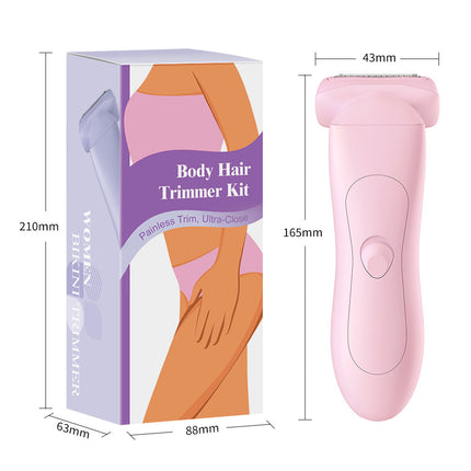 Pink (Precision cutter head) Women's Electric Body & Bikini Trimmer Kit - Painless Ultra-Close Shaver.