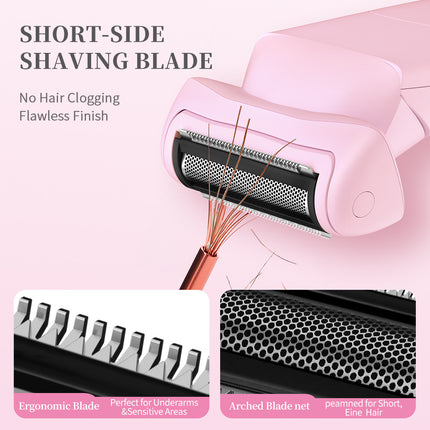 Pink (Precision cutter head) Women's Electric Body & Bikini Trimmer Kit - Painless Ultra-Close Shaver.