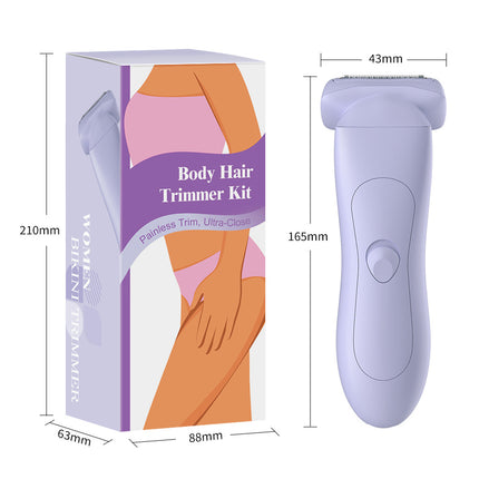 Purple (Precision cutter head) Women's Electric Body & Bikini Trimmer Kit - Painless Ultra-Close Shaver.