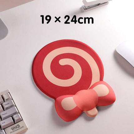 Red Lollipop Ergonomic Keyboard Wrist Rest & Mouse Pad Set - 2-Piece Comfort Combo.