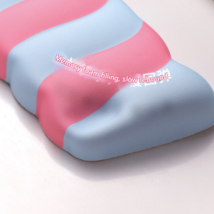 Green 2PCS Ergonomic Wavy Keyboard Wrist Rest - Comfortable Typing Support Cushion.