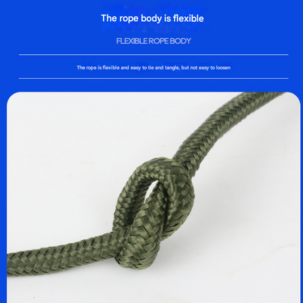 Green Polyester (for home use) Without Wire Core Heavy Duty Adjustable Clothesline Set (2 Pack) - 15 Steel Wire Core Nylon Rope with Hooks for Outdoor & Camping.