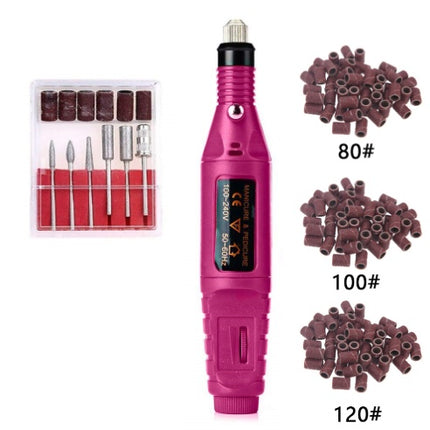 Regular Set With 50*3 Sanding Ring Portable Electric Nail Drill Kit - USB Manicure Pedicure Polishing & Shaping Tool Set.