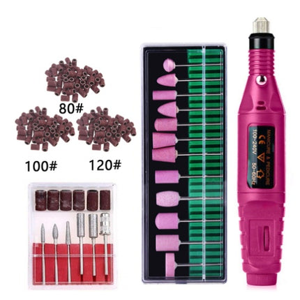 Regular Set With Ceramic Grinding Pin + Sanding Ring Portable Electric Nail Drill Kit - USB Manicure Pedicure Polishing & Shaping Tool Set.