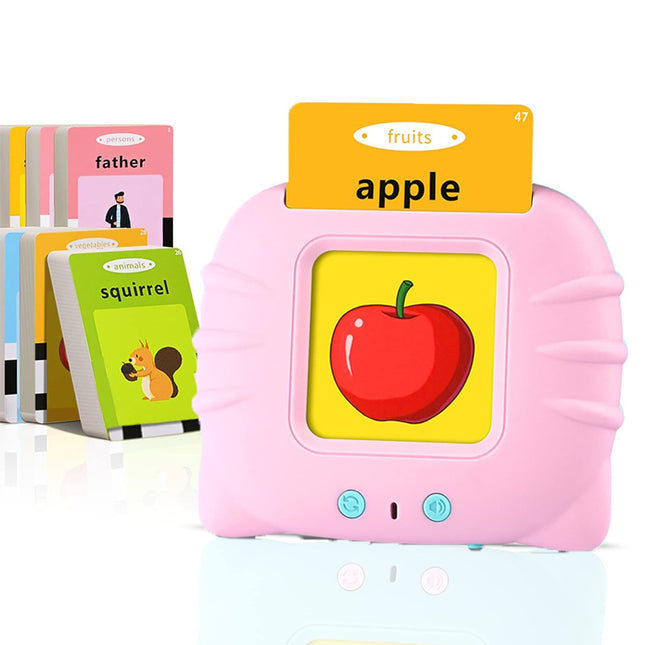 Pink Cat [Plain English] [112 Cards 224 Contents] Bilingual Early Learning Flash Card Reader - Interactive Audio Toy for Toddlers.