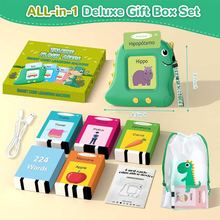 Pink Panda [Plain English] [112 Cards 224 Contents] Bilingual Early Learning Flash Card Reader - Interactive Audio Toy for Toddlers.