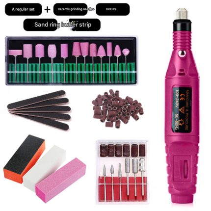 Ceramics (7-in-1) Electric Nail Drill Kit - USB Manicure Pedicure Polishing & Shaping Tool Set.